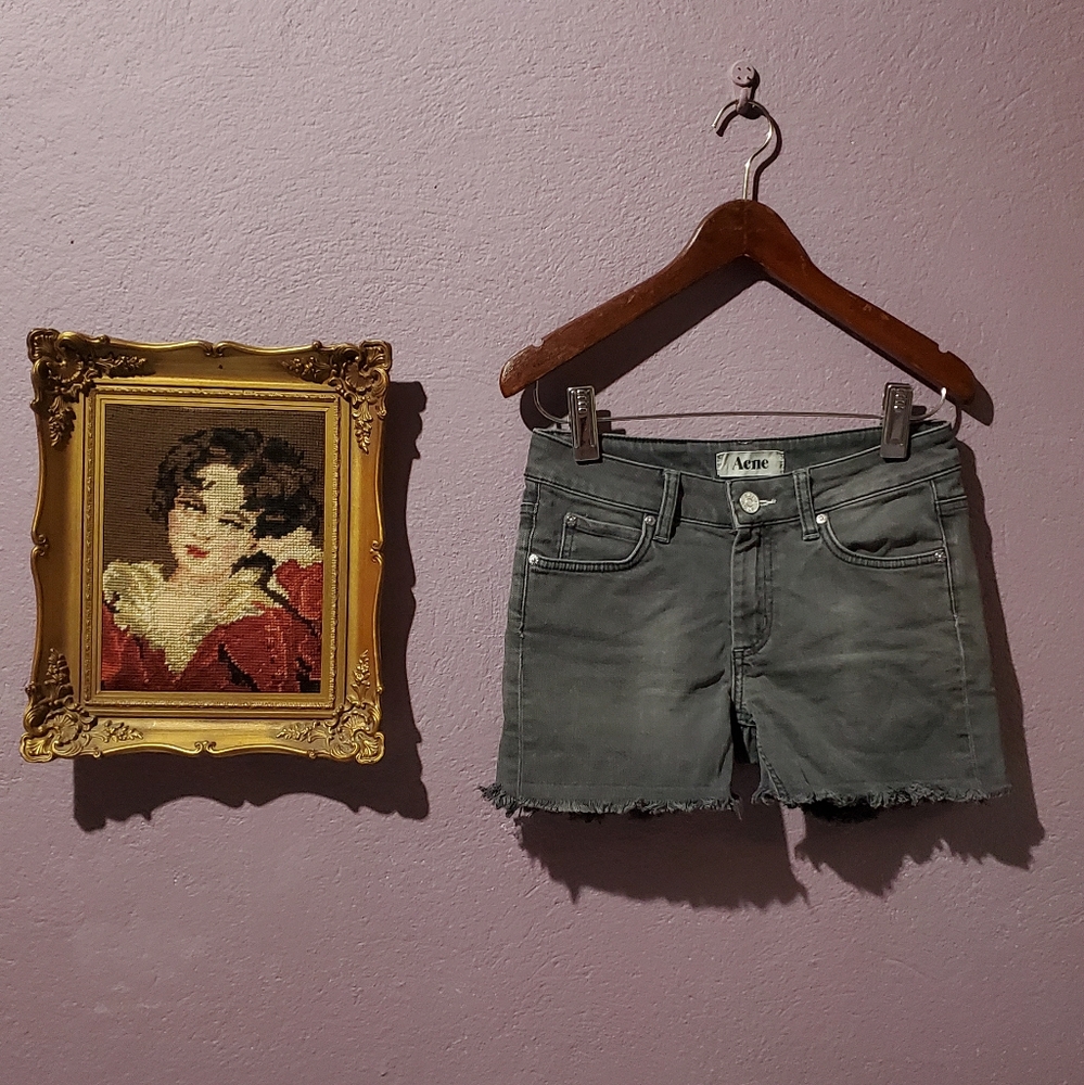 Acne Studios gray cutoff shorts